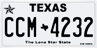 TX license plate CCM4232