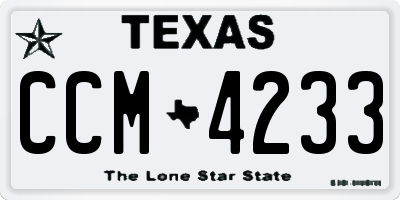 TX license plate CCM4233
