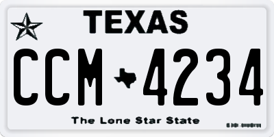 TX license plate CCM4234