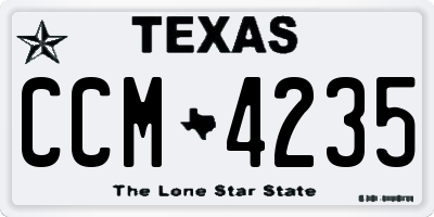 TX license plate CCM4235