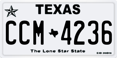 TX license plate CCM4236