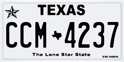 TX license plate CCM4237