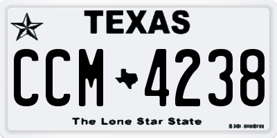 TX license plate CCM4238