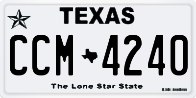 TX license plate CCM4240