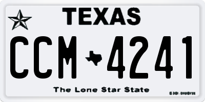 TX license plate CCM4241