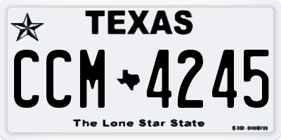 TX license plate CCM4245