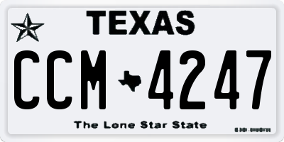 TX license plate CCM4247