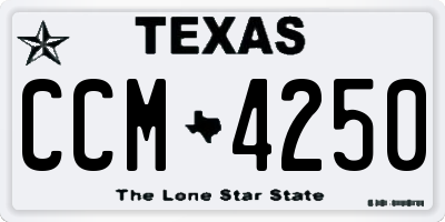 TX license plate CCM4250