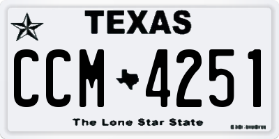 TX license plate CCM4251