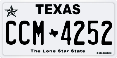 TX license plate CCM4252