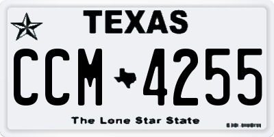 TX license plate CCM4255