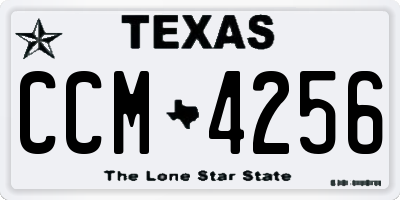 TX license plate CCM4256