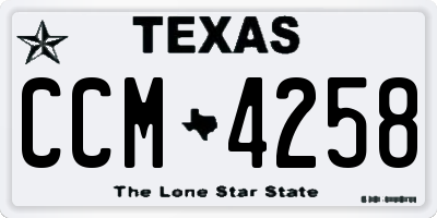 TX license plate CCM4258