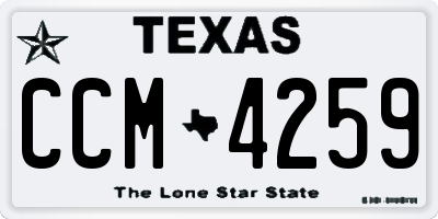 TX license plate CCM4259