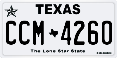 TX license plate CCM4260