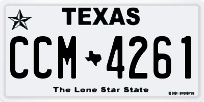 TX license plate CCM4261