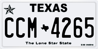 TX license plate CCM4265
