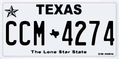 TX license plate CCM4274
