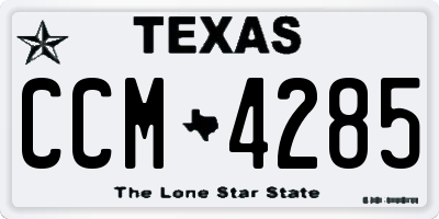 TX license plate CCM4285