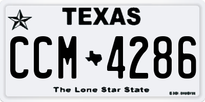TX license plate CCM4286