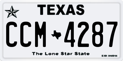 TX license plate CCM4287
