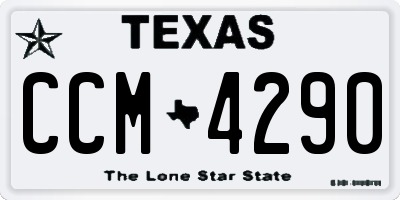 TX license plate CCM4290