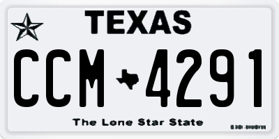 TX license plate CCM4291