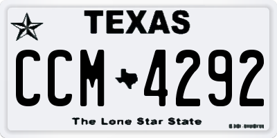 TX license plate CCM4292