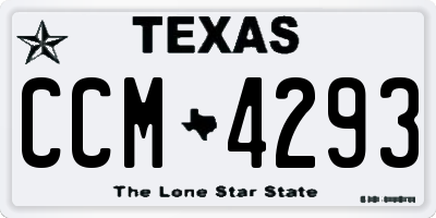 TX license plate CCM4293