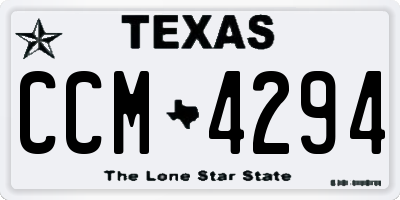 TX license plate CCM4294