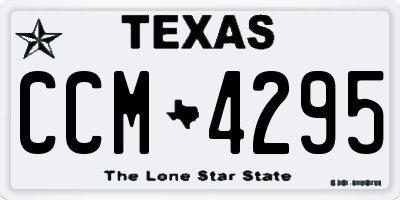 TX license plate CCM4295