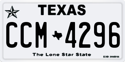 TX license plate CCM4296