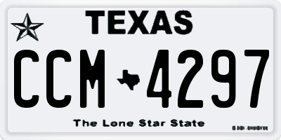 TX license plate CCM4297