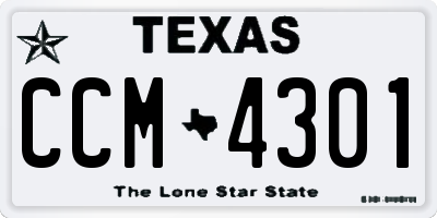 TX license plate CCM4301