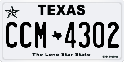 TX license plate CCM4302