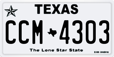 TX license plate CCM4303