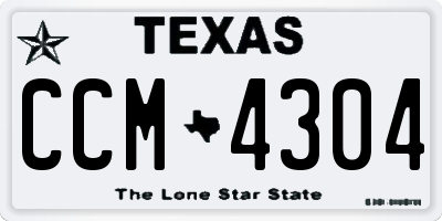 TX license plate CCM4304