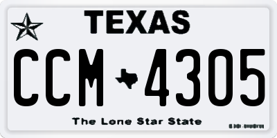TX license plate CCM4305