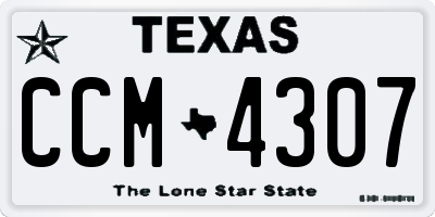 TX license plate CCM4307