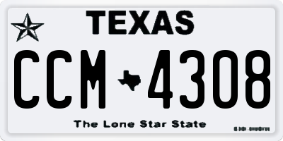 TX license plate CCM4308