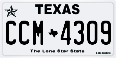 TX license plate CCM4309