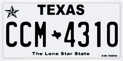TX license plate CCM4310