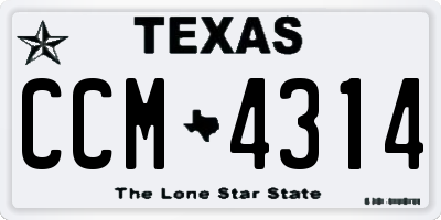 TX license plate CCM4314