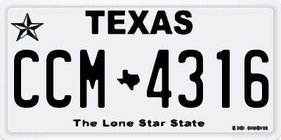 TX license plate CCM4316