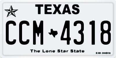 TX license plate CCM4318