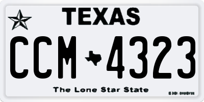 TX license plate CCM4323