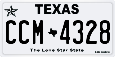 TX license plate CCM4328