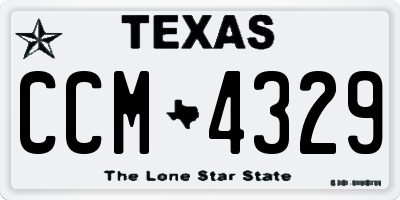 TX license plate CCM4329