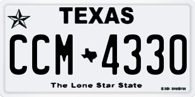 TX license plate CCM4330