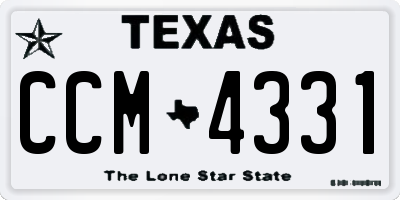 TX license plate CCM4331